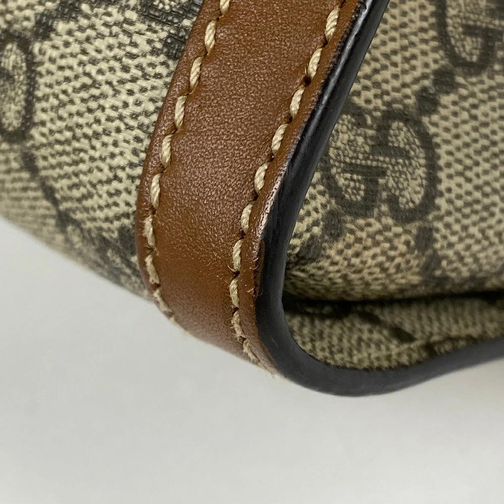 Gucci GG Beige Shoulder Brown Canvas Padlock Bag